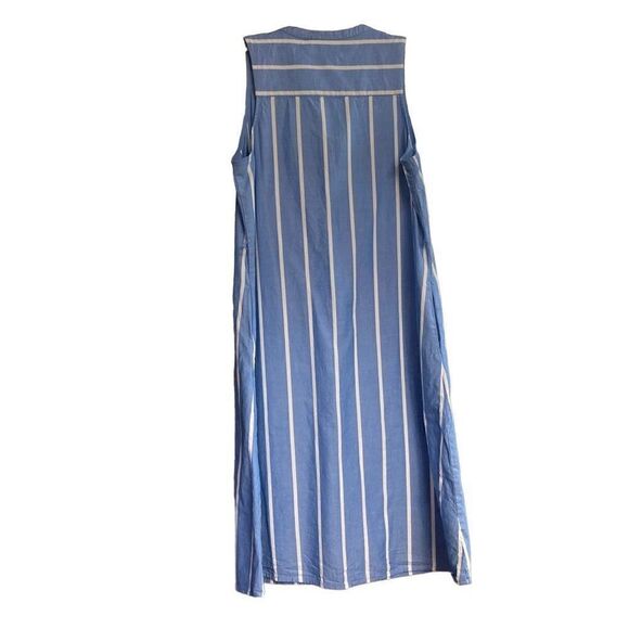 A NEW DAY Women’s Dress Front Button Blue & White Striped Size Small Sleeveless - Picture 2 of 6